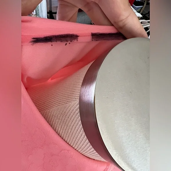 Vintage 60s 70s Shadowline Light Pink Gown Ruffles & Pockets - Picture 4 of 6